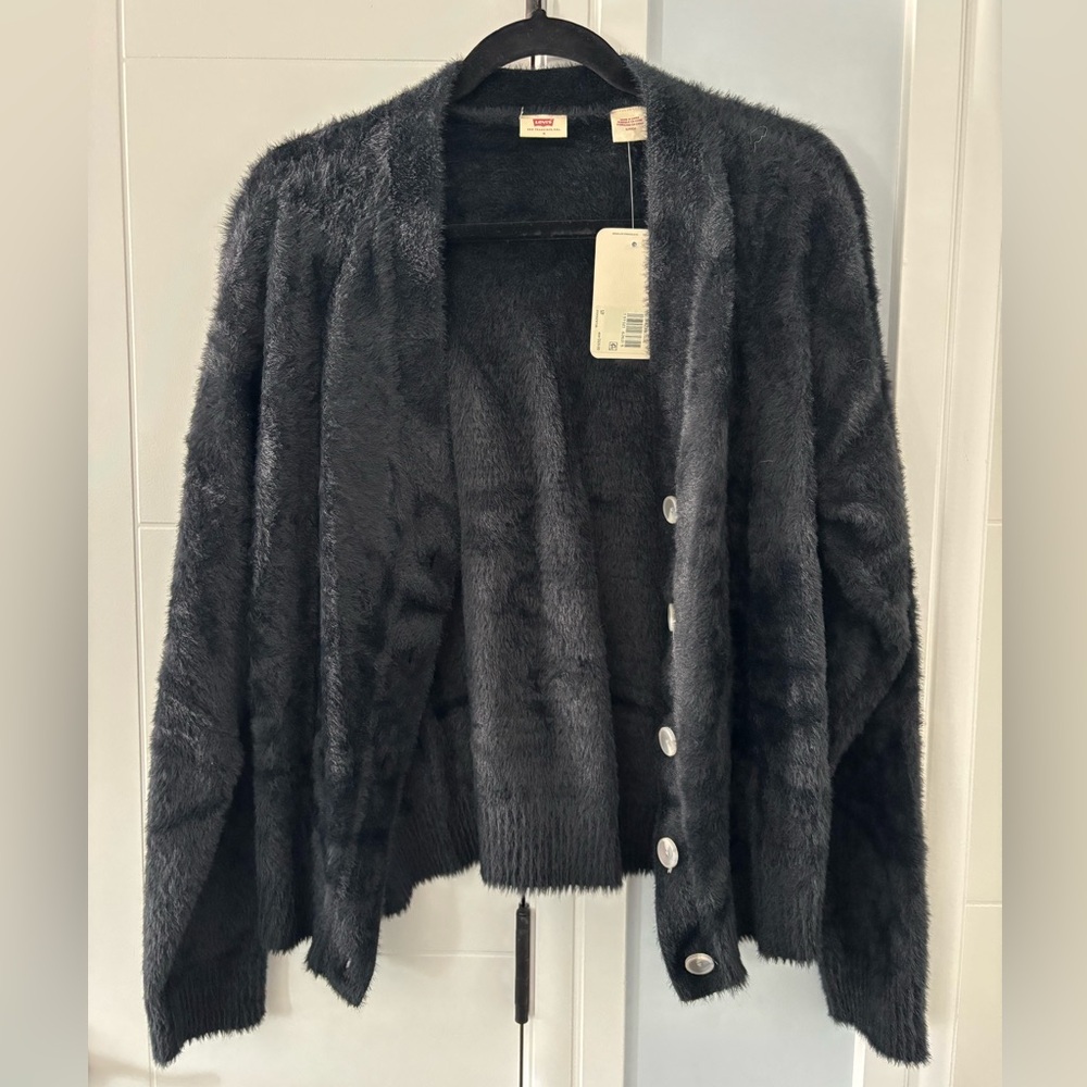 Cozy Black Cardigan with Button Detail